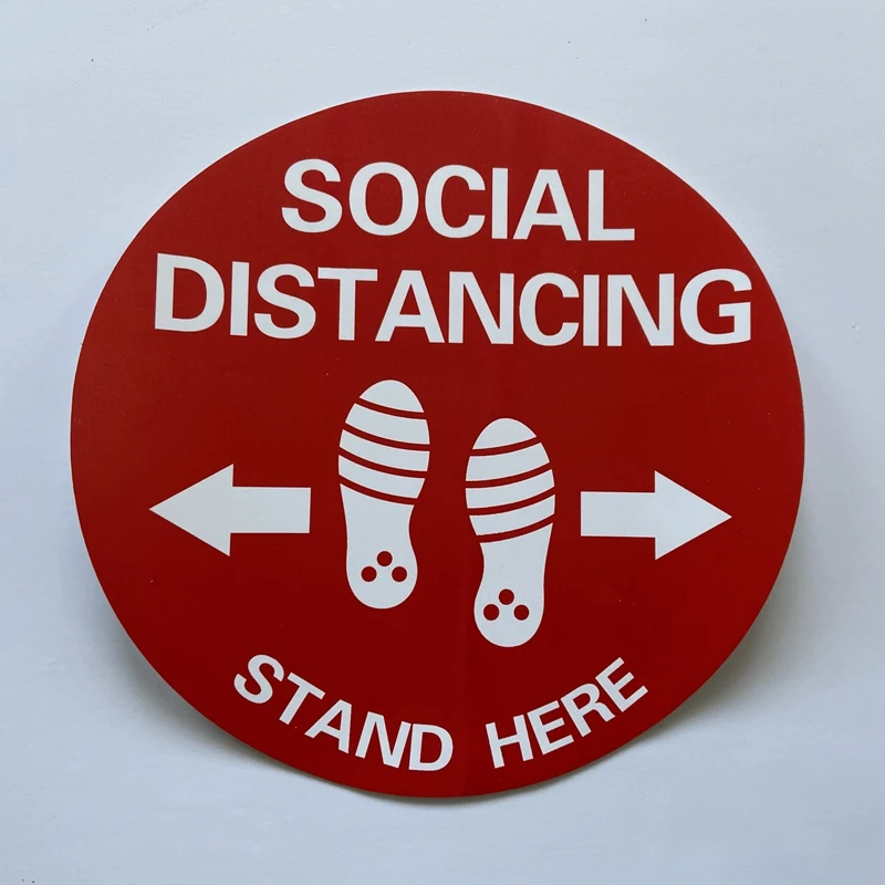 Wholesale Social Distancing Floor Decal Sticker Stop 6ft Apart Stand Please Wait Here Sign Safety Distance Sticker