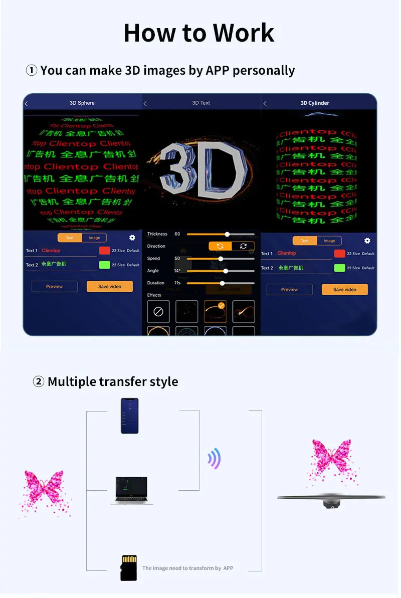 3 d голографический рекламный светодиодный вентилятор 100 см вращающийся 3d Голограмма дисплей 1024*1024