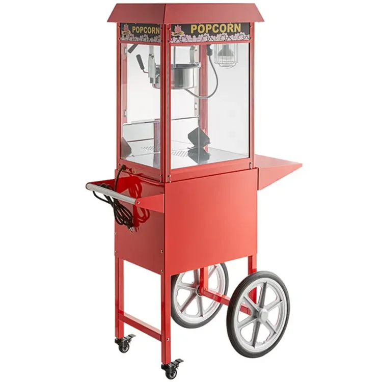Red Roof Commercial Round Pop Corn Making Maker Customized Popcorn Machine Popcorn Machine 20 oz Kettle Popcorn Machine