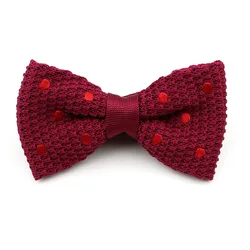 Women Colorful Bow Tie Knitted Bowknot Knit Wedding Party Solid Color Dot Neckwear Designer Knitting Dress Bowtie