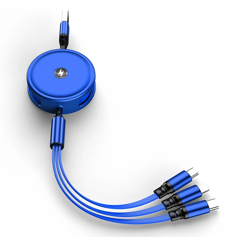 Зарядный кабель с несколькими Usb-портами выдвижной 3 в 1 а шнур для быстрой зарядки адаптер совместимый Micro Usb