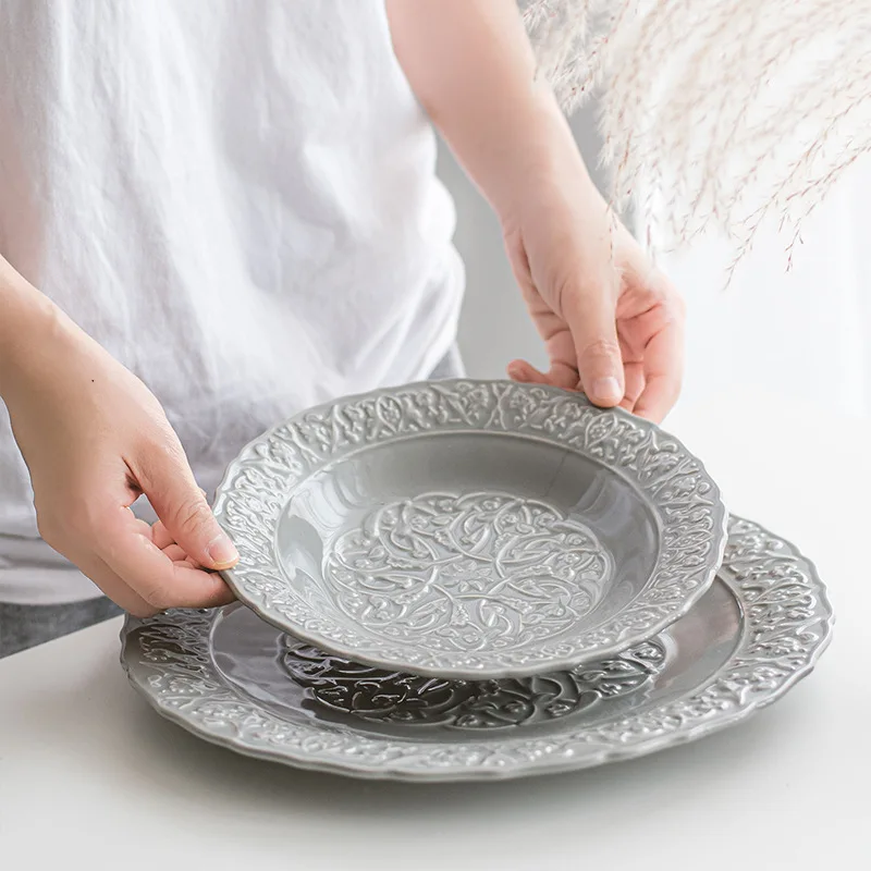 The new wholesale Chinese ceramic tableware is suitable for home tableware sets in restaurant kitchens