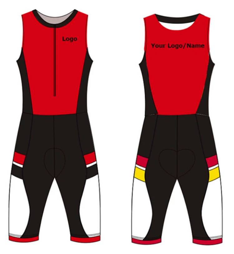 Custom-Designed Sleeveless Triathlon Wetsuit Bicycle Club Bike Team Cycling Triathlon Clothing Skin tight suit Jersey Tri Suit