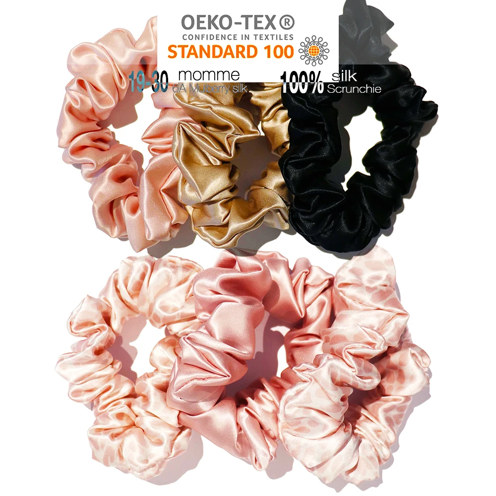with OEKO-Tex100 Silk Satin Headbands Solid Color Twisted Elastic Hairband silk scrunchies silk scrunchies women