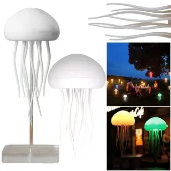 Creative 7 Color Changing RGB Rechargeable Desk Lamp Outdoor Garden Bedroom Floating Dynamic Dancing Jellyfish Led Night Light