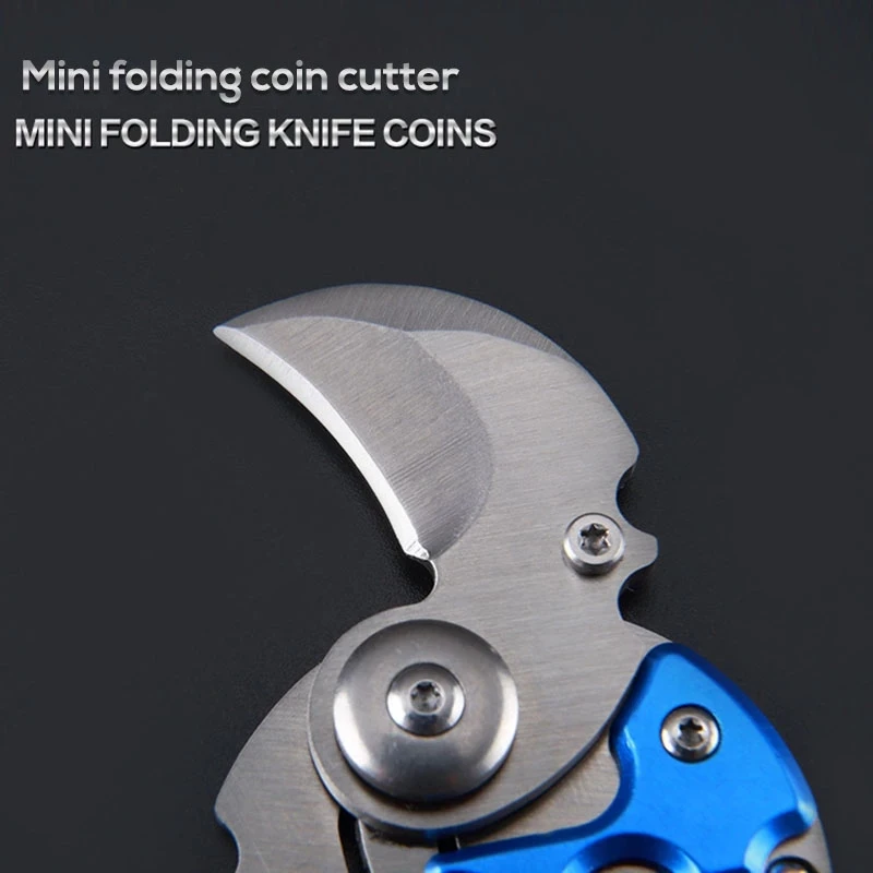 AJOTEQPT Mini Pocket Folded Knife Gear Peeler for Self-Defense EDC Opener for Outdoor Combat & Camp Durable Coin Knife