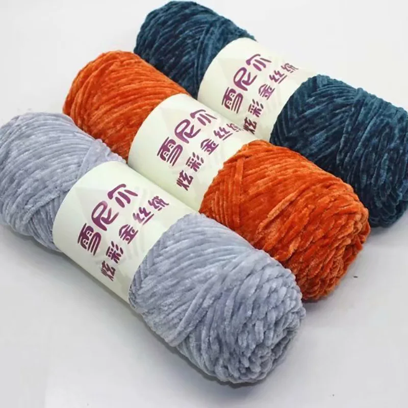 wholesales 4mm 1 ply chenille yarn 100g polyester soft wool chenille yarn for baby crochet knitting