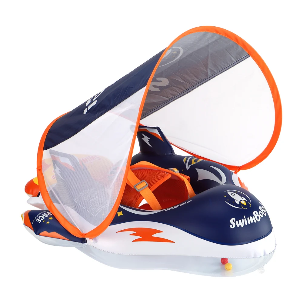 Swimbobo Inflatable Baby Swimming Float Water Toy Swimming Floats Child Swim Pool Ring PVC Children Floating Summer With Canopy