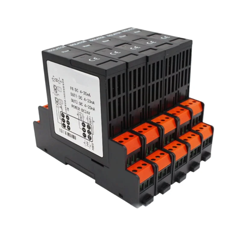 Industrial 4-20mA Signal Isolators Isolated Signal Transmitter 1 in 2 Out 4-20mA Module Analog Output Signal Isolator