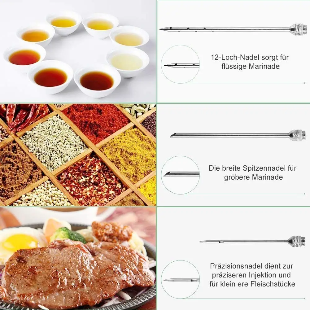 2oz 3 needle Meat Injector, Marinade Injector, Seasoning Injector