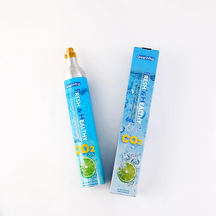 LesooWhip High Grade CO2 0.6L High Pressure Small Gas Co2 Aluminium Cylinder For Sparking Water Soda Maker