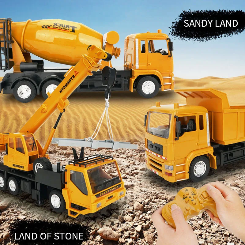 Remote Control Simulation Engineering Vehicle Series Toy Crane Tipping Bucket Mixing Truck Model Other Toys &Hobbies