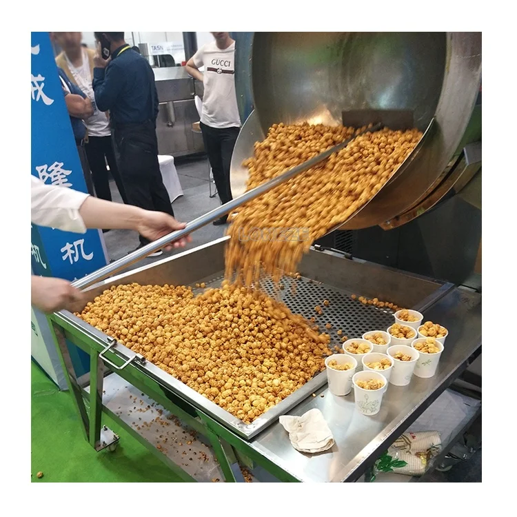 Big Capacity High Quality Popcorn Making Machine Commercial Coating Flavoring 3 in 1