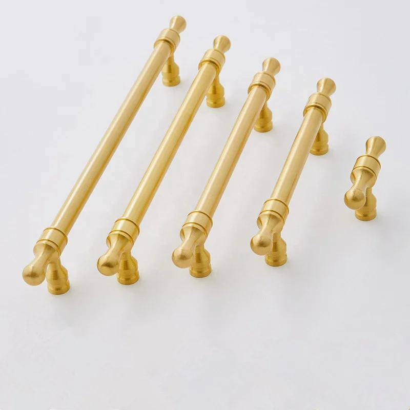 Wholesale Luxury Brass copper Furniture Handle Knurled Cabinet Handle Pull Handle