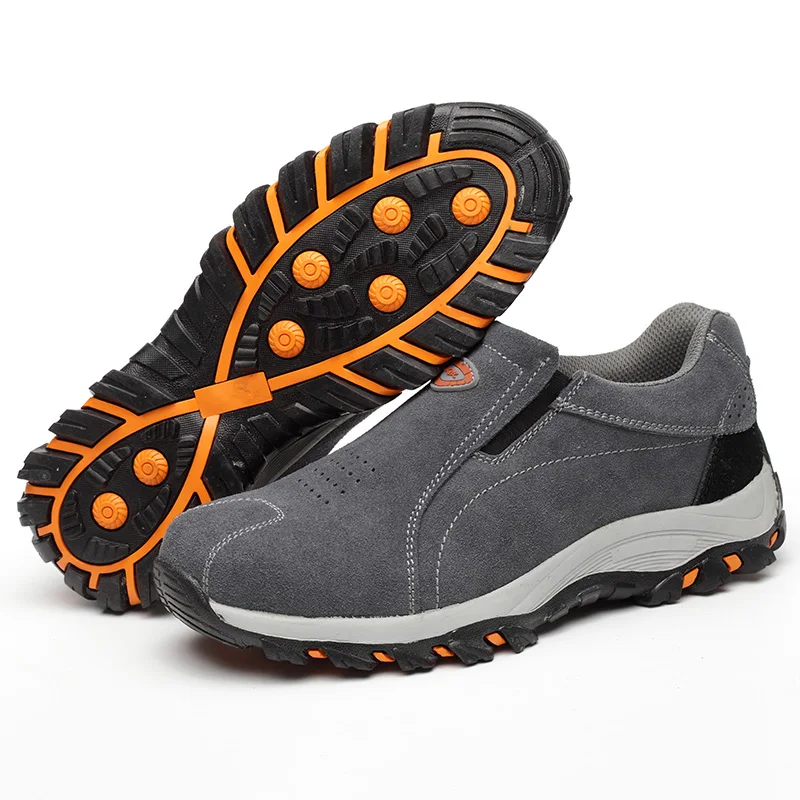 Дышащие кроссовки GOTAN с защитой от прокалывания, рабочие ботинки из натуральной кожи со стальным носком для мужчин и женщин, защитная обувь (1600544419606)