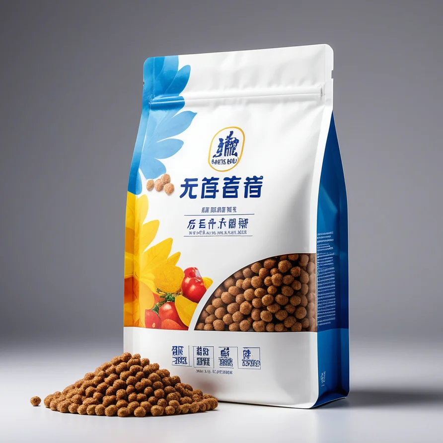 Customize Stand Up Pouch Flat Bottom Resealable Pet Food Packaging 15Kg Side Gusset Bag Dog Pet Food Packaging Bag