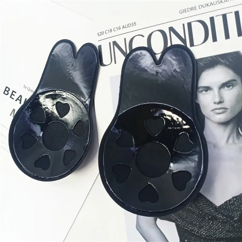 Newest design custom rabbit silicone nipple pasties lift  nipple cover push up bra