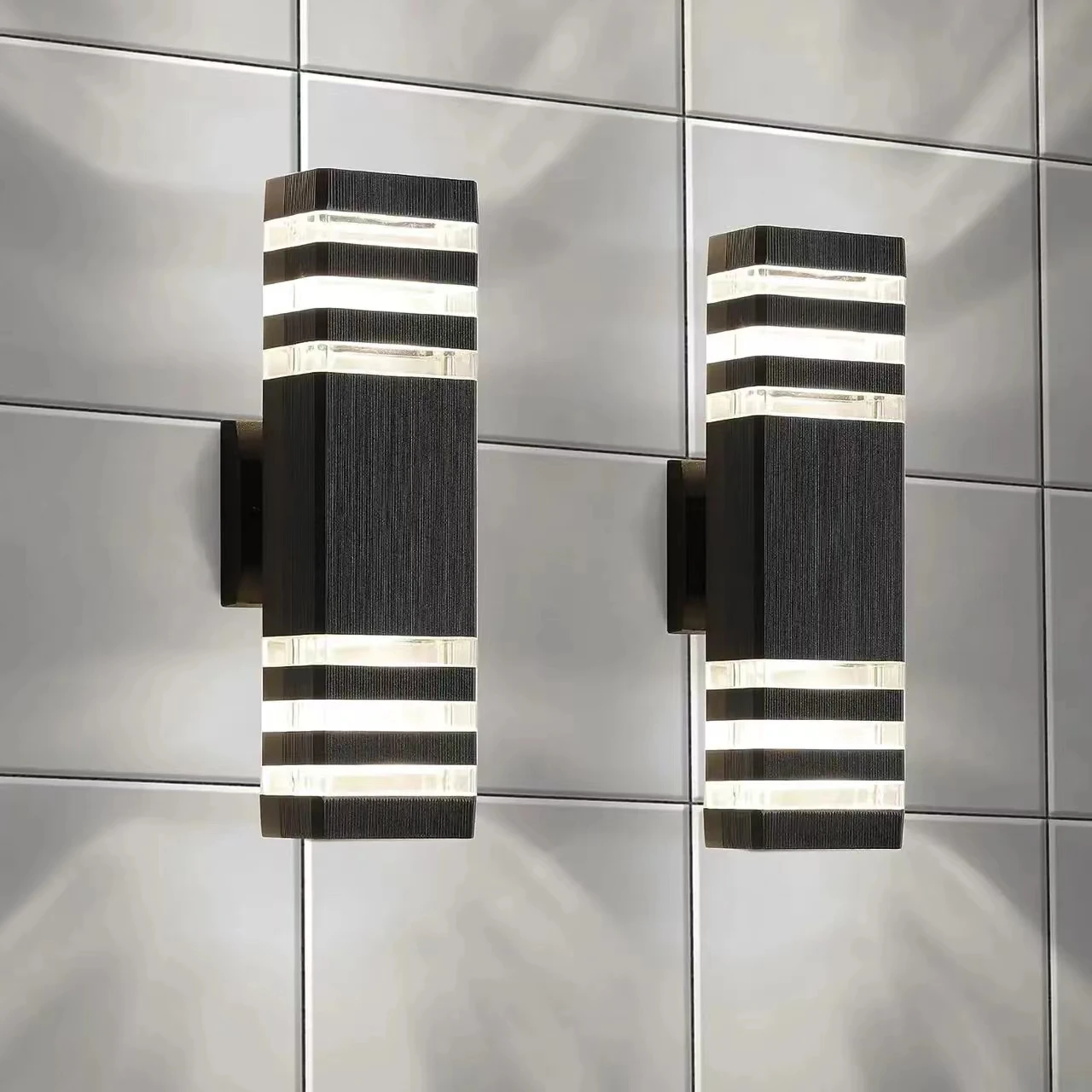 Top sales outdoor Garden wall Light Lamp E27 Glass Waterproof Wall Lights (9049-3/1W-D90)