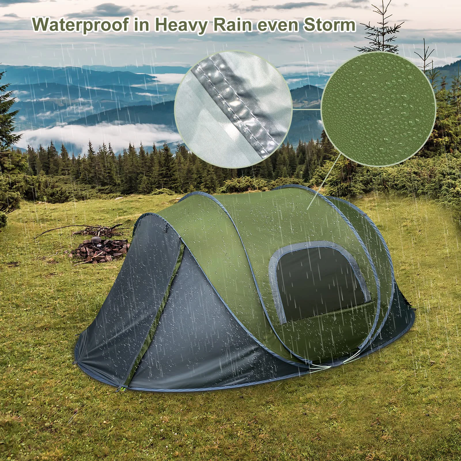 Luxury 2 Person Ultralight Instant Easy Setup Waterproof Family Travel Hiking Outdoor Camping Pop Up Automatic Tents