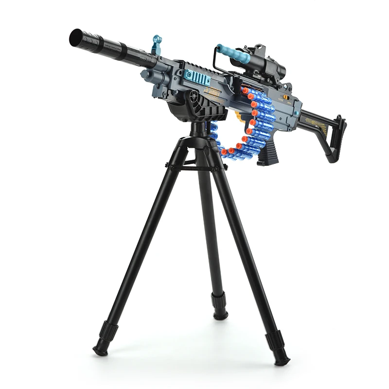 Игрушка-пистолет M249 с мягкими пулями, классическая форма с электрическим и ручным управлением, два режима