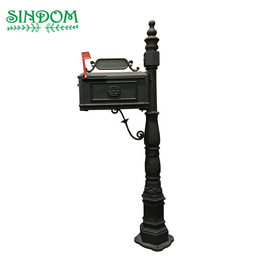 High Quality Community Mailbox Craft Metal Post Letter Box with Flag