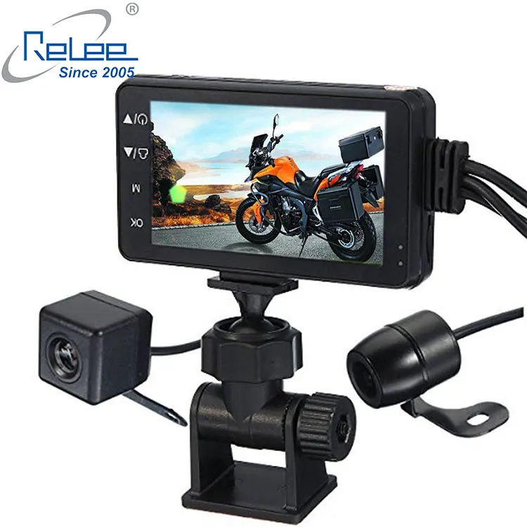 3 дюйма 720p мотоцикл dash cam 2 канала dvr