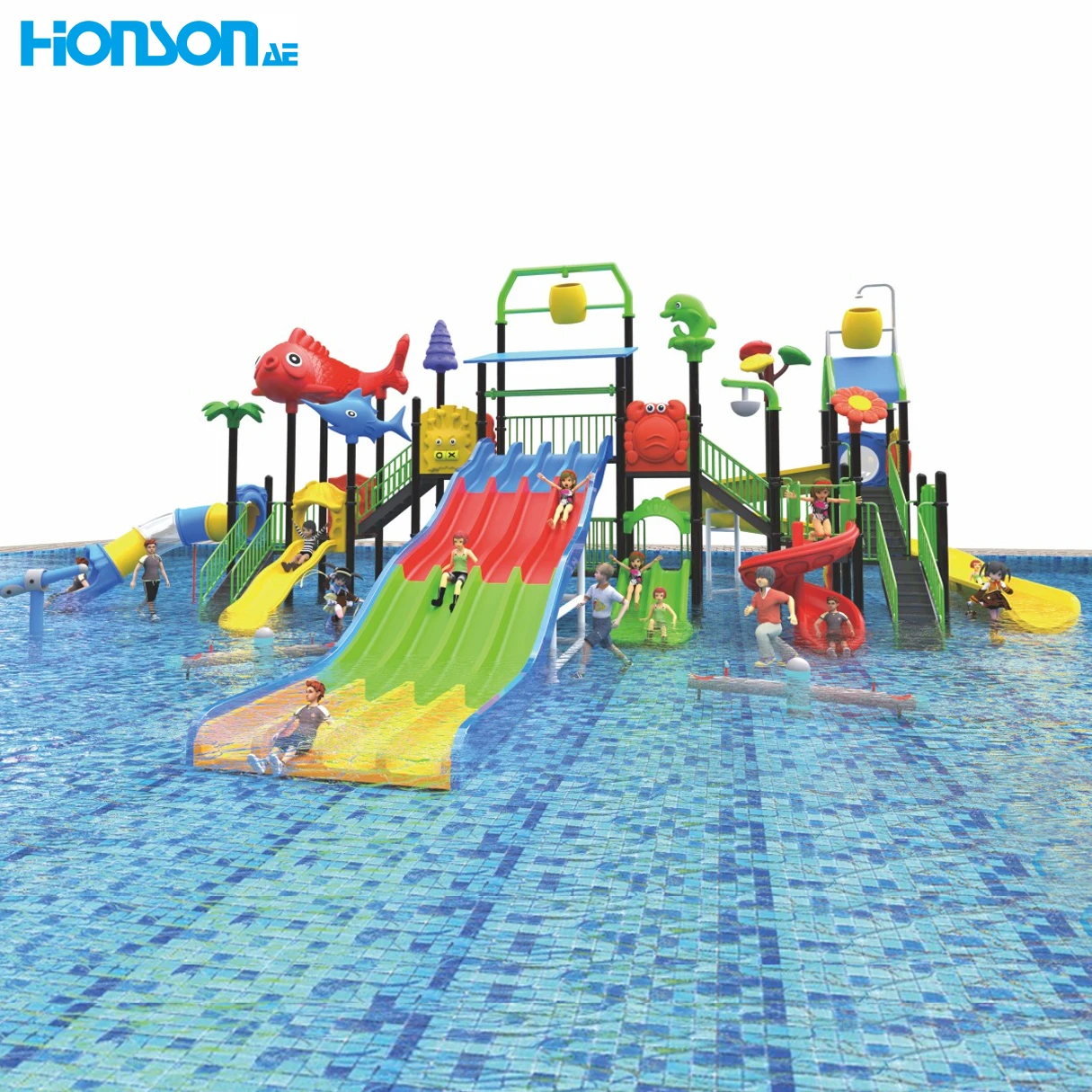 Swimming Pool Climbing Playground FRP glass fibre reinforced plastic water park slides
