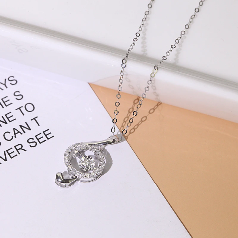 
Female peace special music symbol necklace with platinum diamond Jewelry precious gift 