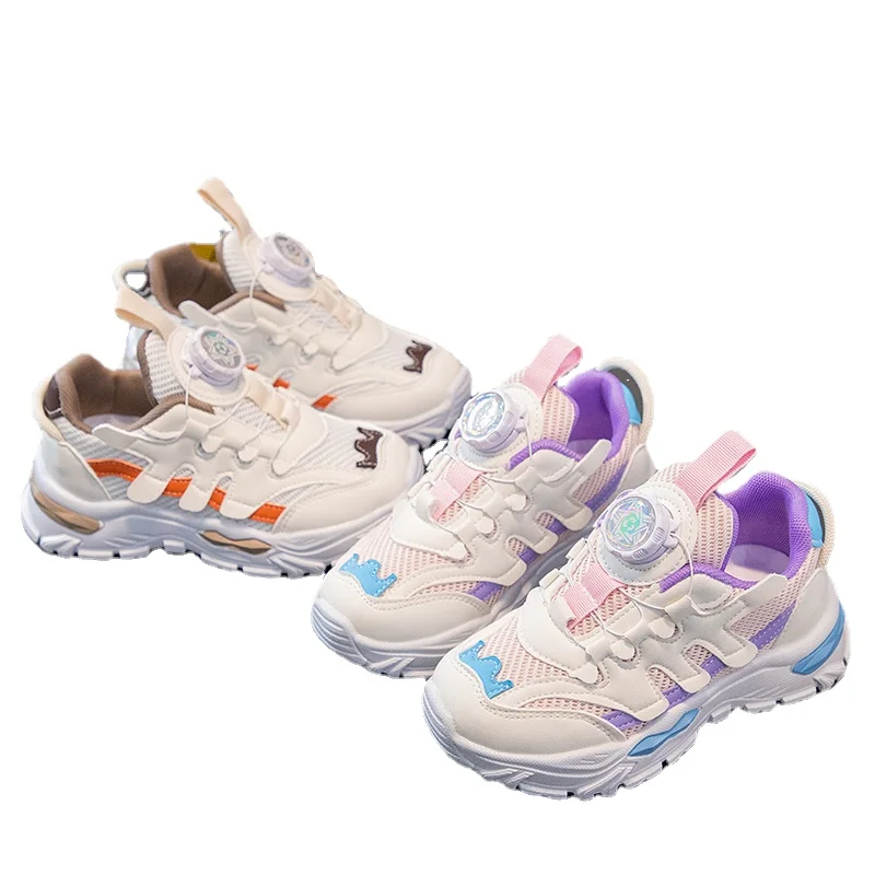 Summer Teenage Boys Girls Sneaker Mesh Breathable Running Shoes For Girls Purple Orange Walking Shoes  Kids School Sneaker