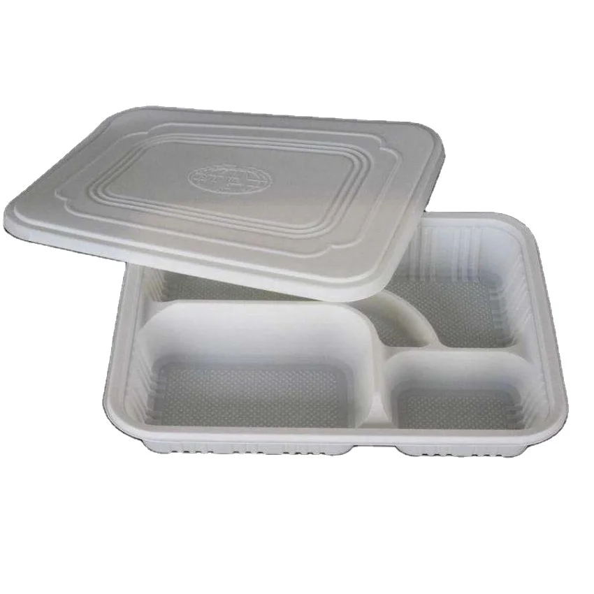 100% биоразлагаемый соломенный контейнер для хранения еды, столовые приборы