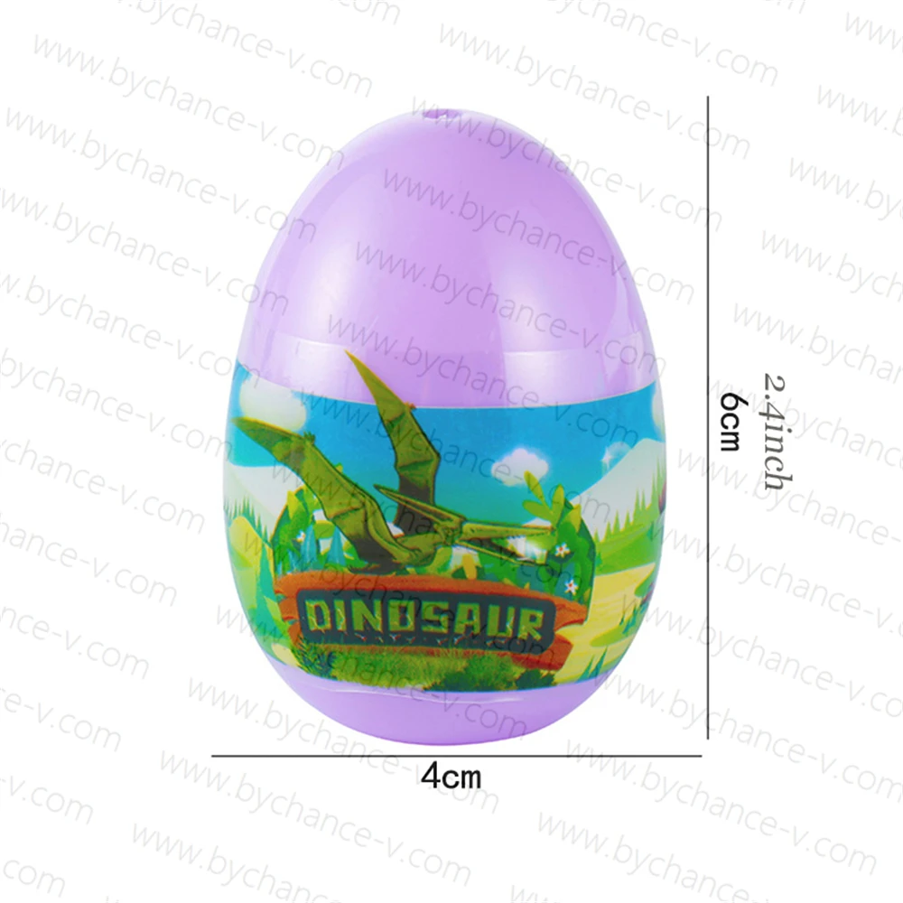 Wholesale cheap capsule toys mini dinosaurs in egg shape plastic balls toy for gashapon machine 60mm