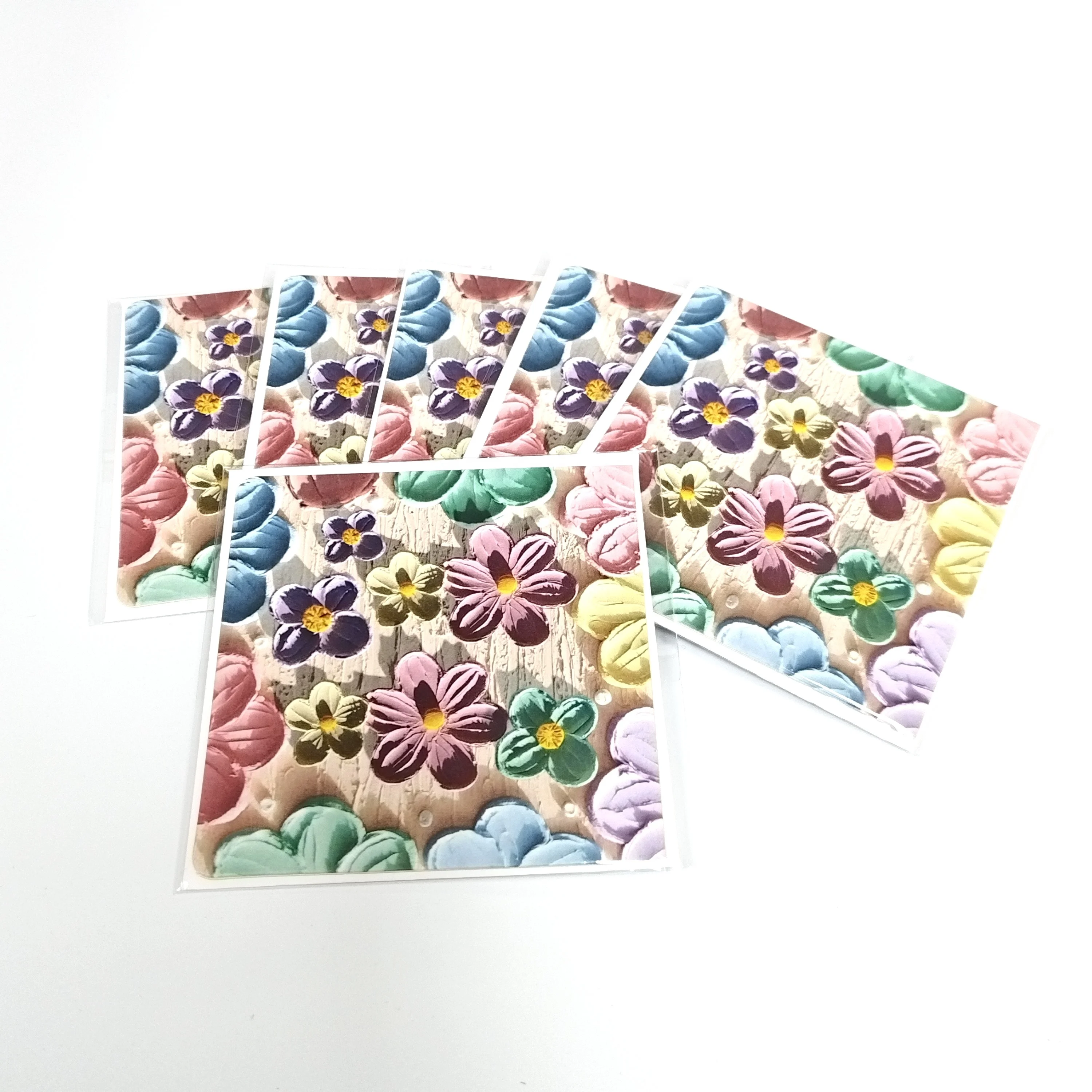 6pcs pack custom 3d looking embossed gift envelope art paper gift card