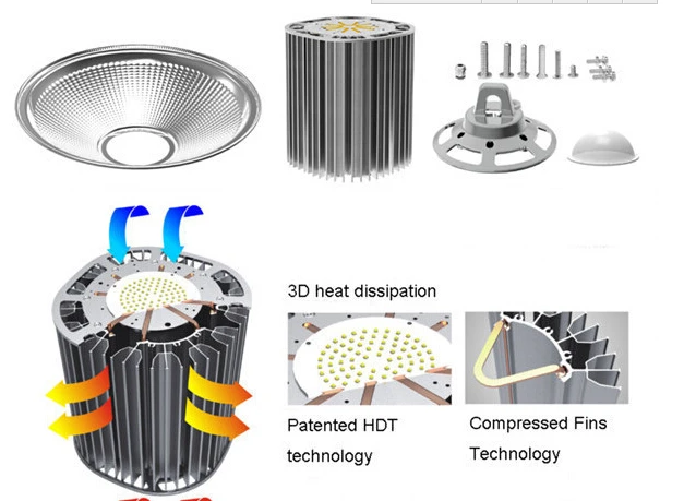 high bay 150w housing led cob heatsink  led parts in lamp covers & shades