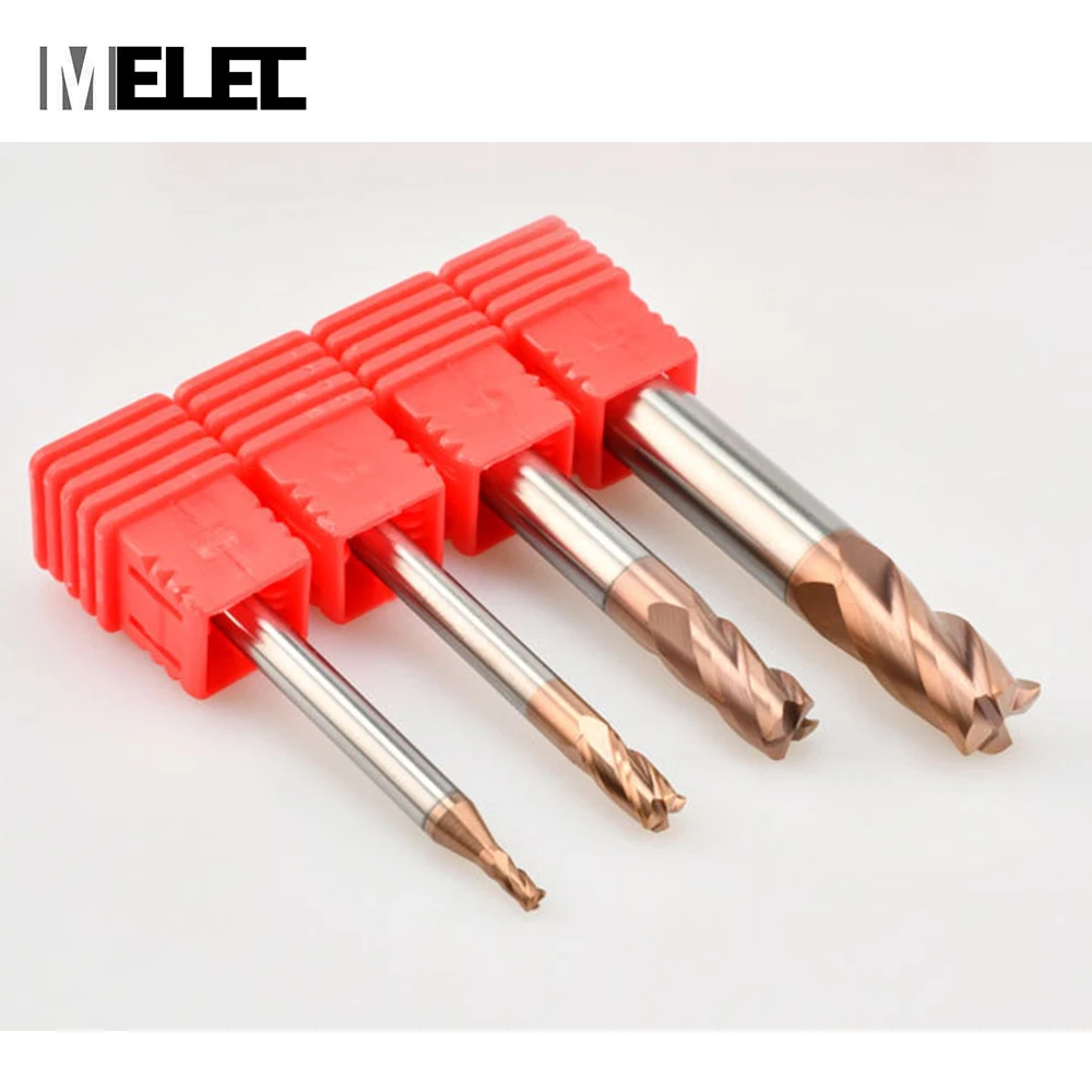 Инструменты с ЧПУ MELEC твердосплавные угловые фрезы покрытием из AlTiN/TiAIN/TiCN/Tin hrc58 12*30*75 мм 4 канавки