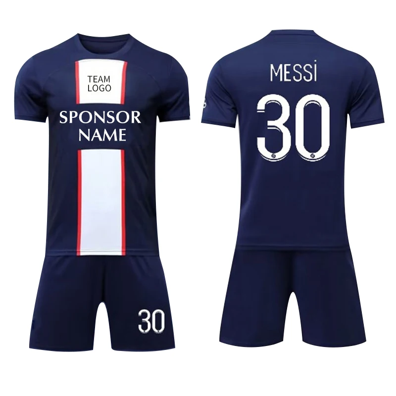 2022-2023 New Season Messi 10# 30# Soccer Football Jersey  Men Kids soccer wear Uniform