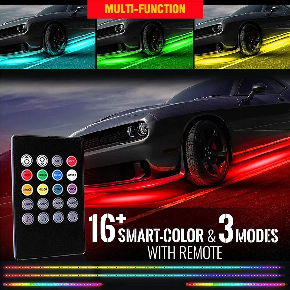 APP Control Universal Car Waterproof Led Strip Light Flexible Underglow RGBIC Dream Color Car Decoration Lights
