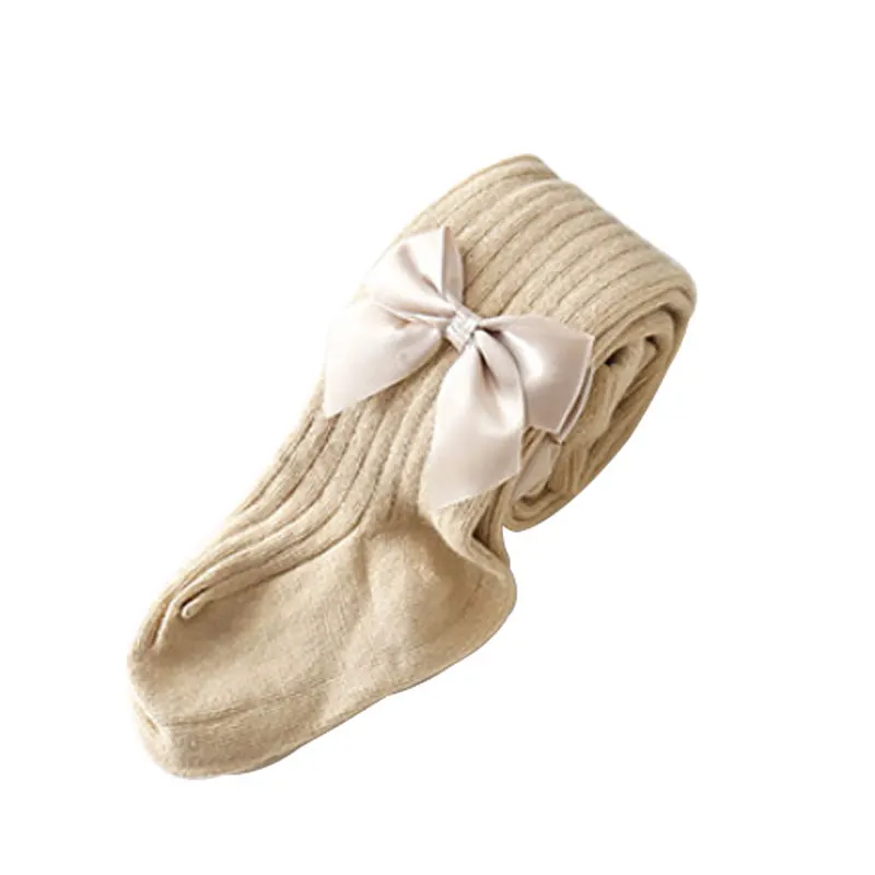 
2019 New Arrival Cotton Knit Baby Girls Leggings with Bow 
