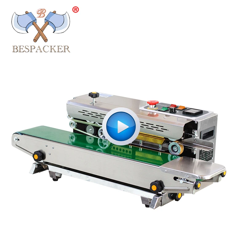 Bespacker FR-880SS Stainless Steel Expanded Food Band Sealer Soild Ink Continuous Band Sealer Sealing Machine