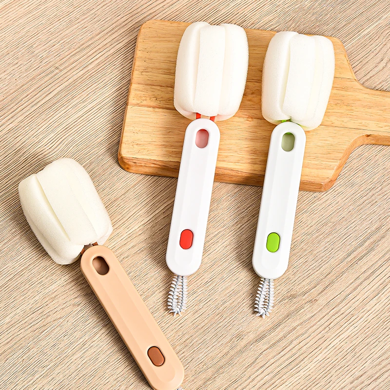 High Quality Clean Sink Cup Double Foam Bottle Brush With Small Brush Head