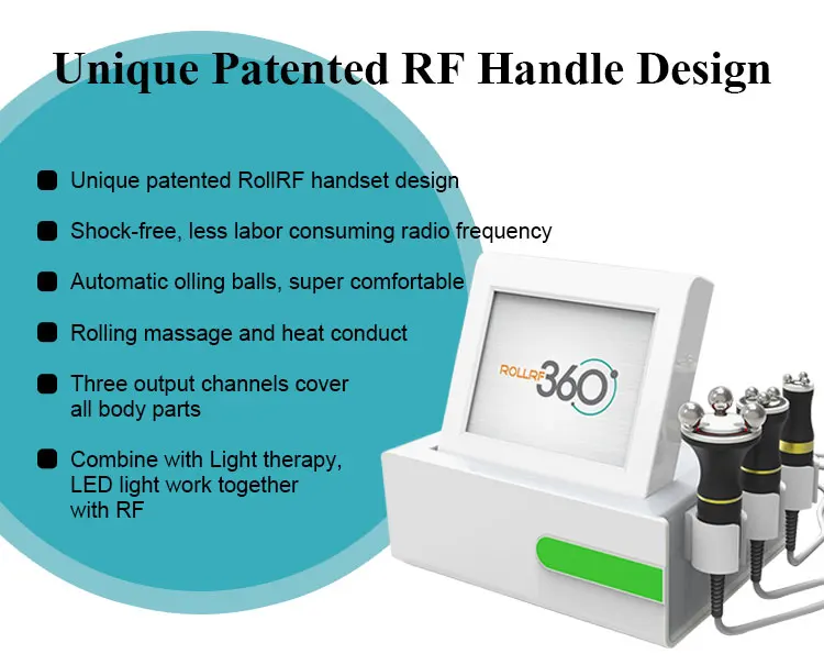 Radio Frequency Machine LED Light Therapy Roller rf 360 Rolling RF with three small middle big handle face body use