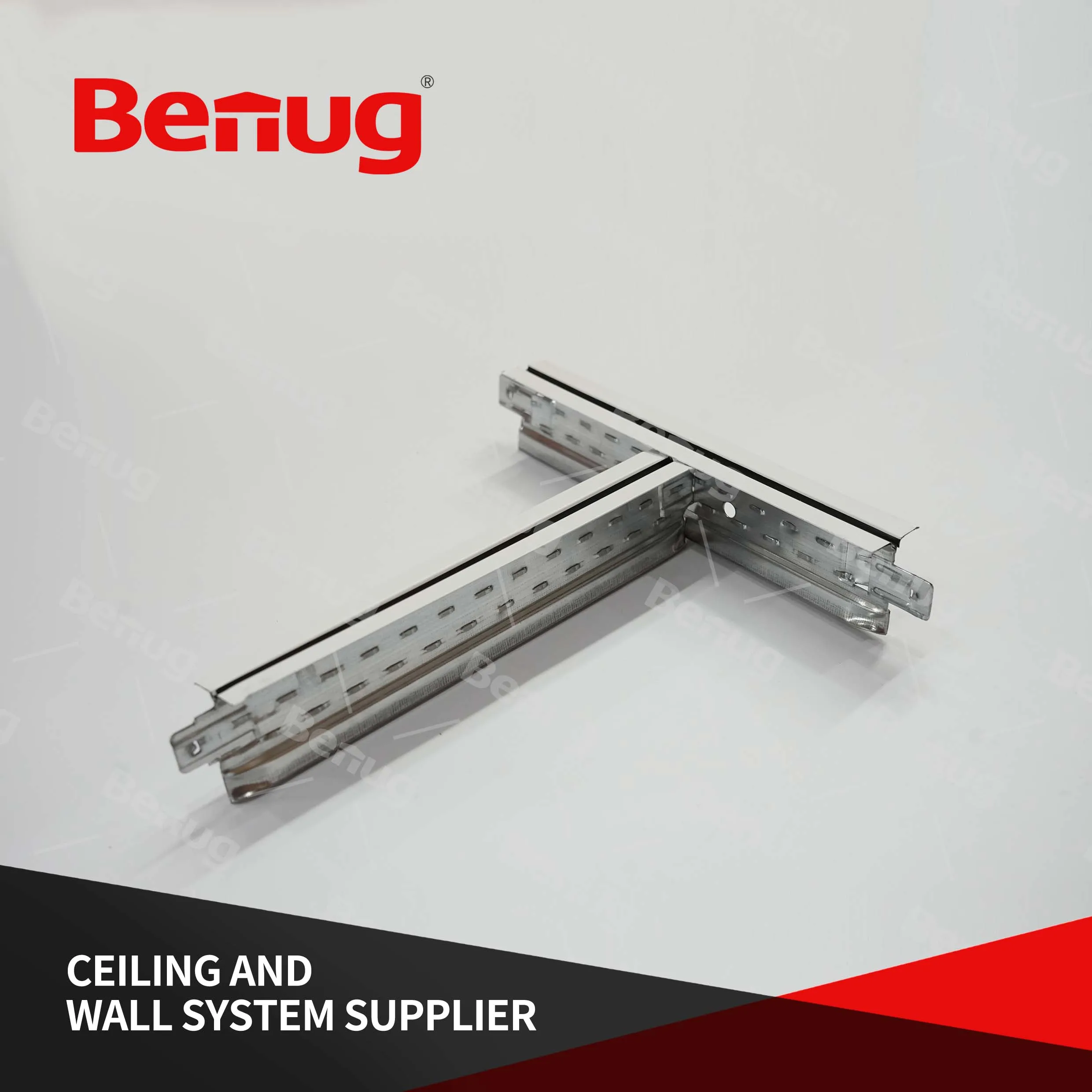Industrial Style T-shaped Ceiling Grille Galvanized Steel Embedded Linear Office Light Ceil