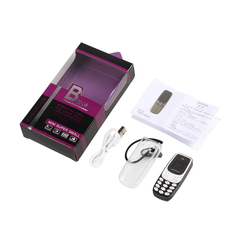  Мобильный телефон BM10 mini Dialer гарнитура с двумя SIM-картами миниатюрные мобильные наушники многоязычным текстом