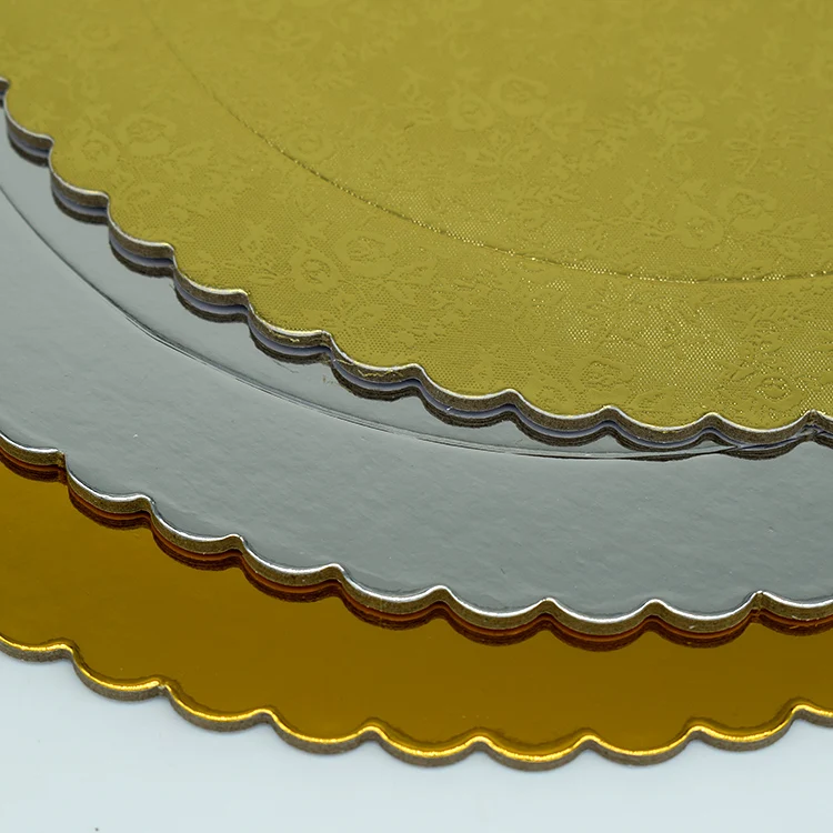 2022 new arrivals Cake Boards custom cake tools 12 14 inch mdf cake bases gold paper box greaseproof paper for wedding