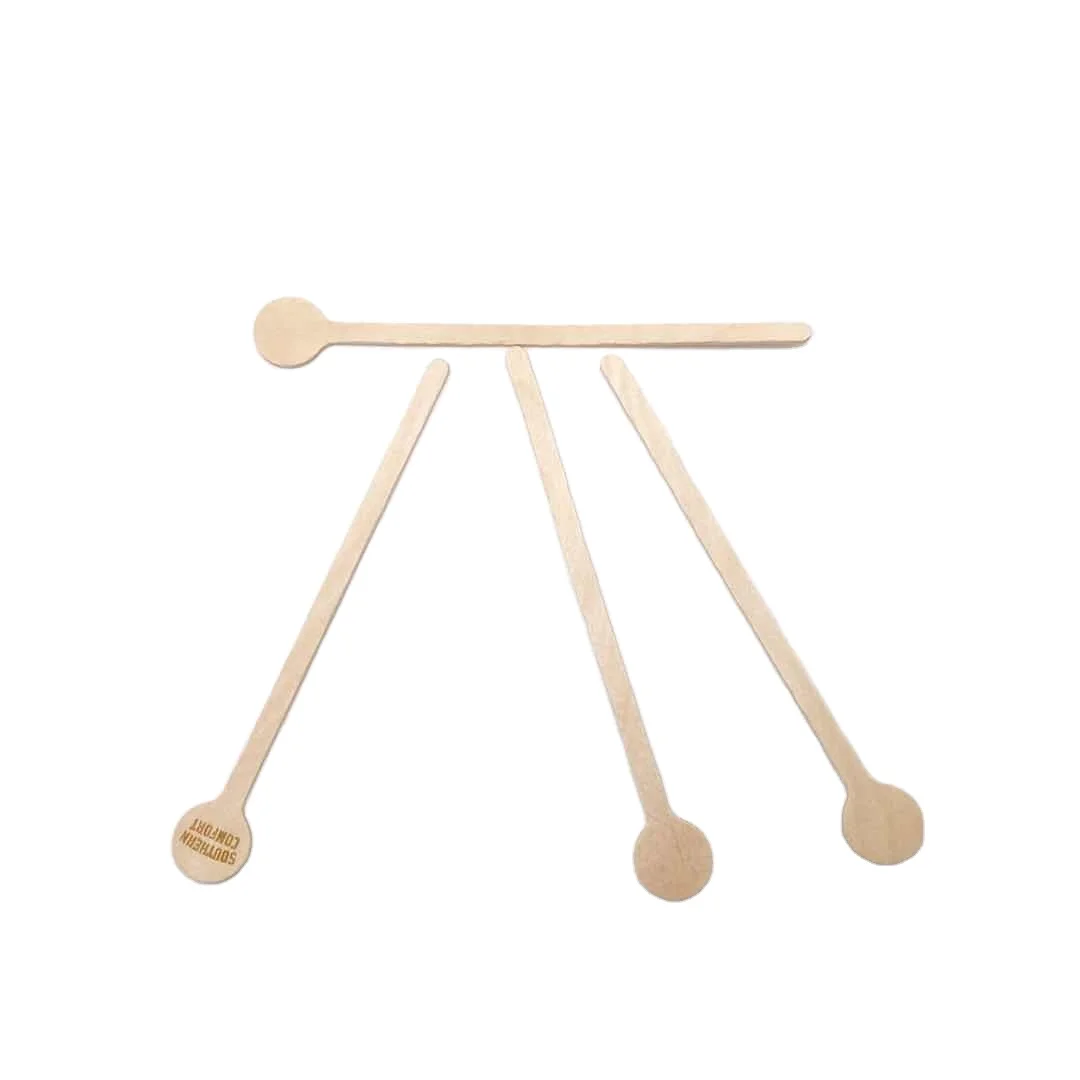 Хит продаж биоразлагаемые деревянные одноразовые палочки для приготовления кофе и коктейлей с логотипом на заказ