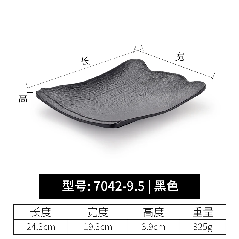 Черные двухцветные сервисные блюда креативные тарелки для ресторана небьющиеся оптовая продажа меламиновые посуда с логотипом