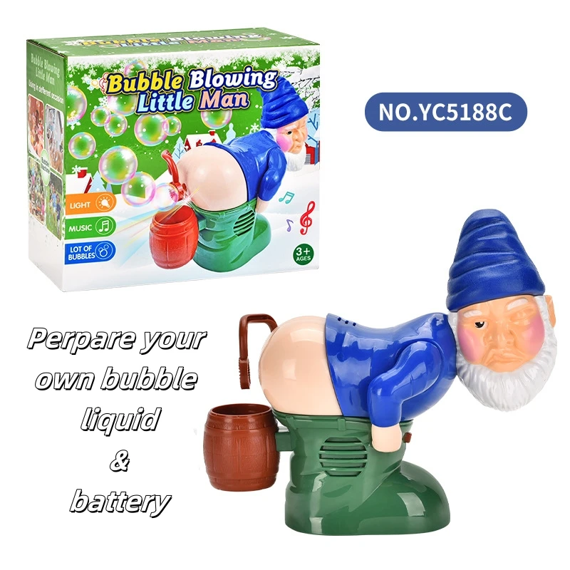 2023 New Arrival Christmas Bubble Machine With Light And Music Handheld Santa Claus Bubble Maker Machine Set For Kids