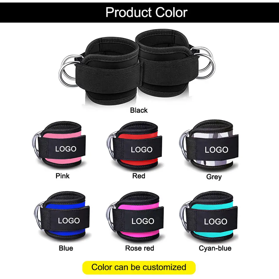 D Ring Ankle Strap for Cable Machine Gym Ankle Cuff for Kickbacks Glute Workouts Leg Extensions Curls Booty Hip Abductors Excise