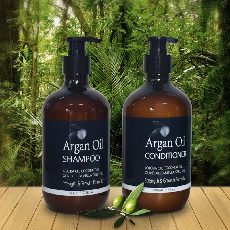 Hair Shampoo and Conditioner Set Pure Organic Sulphate Free Moroccan Argan Oil Shampoo Morocco oil Private Label