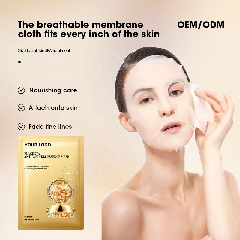 MULAN Placenta anti wrinkle essence mask Anti Aging Hydrating Facial Mask Retinol Collagen MaskEssence Face Mask Paper