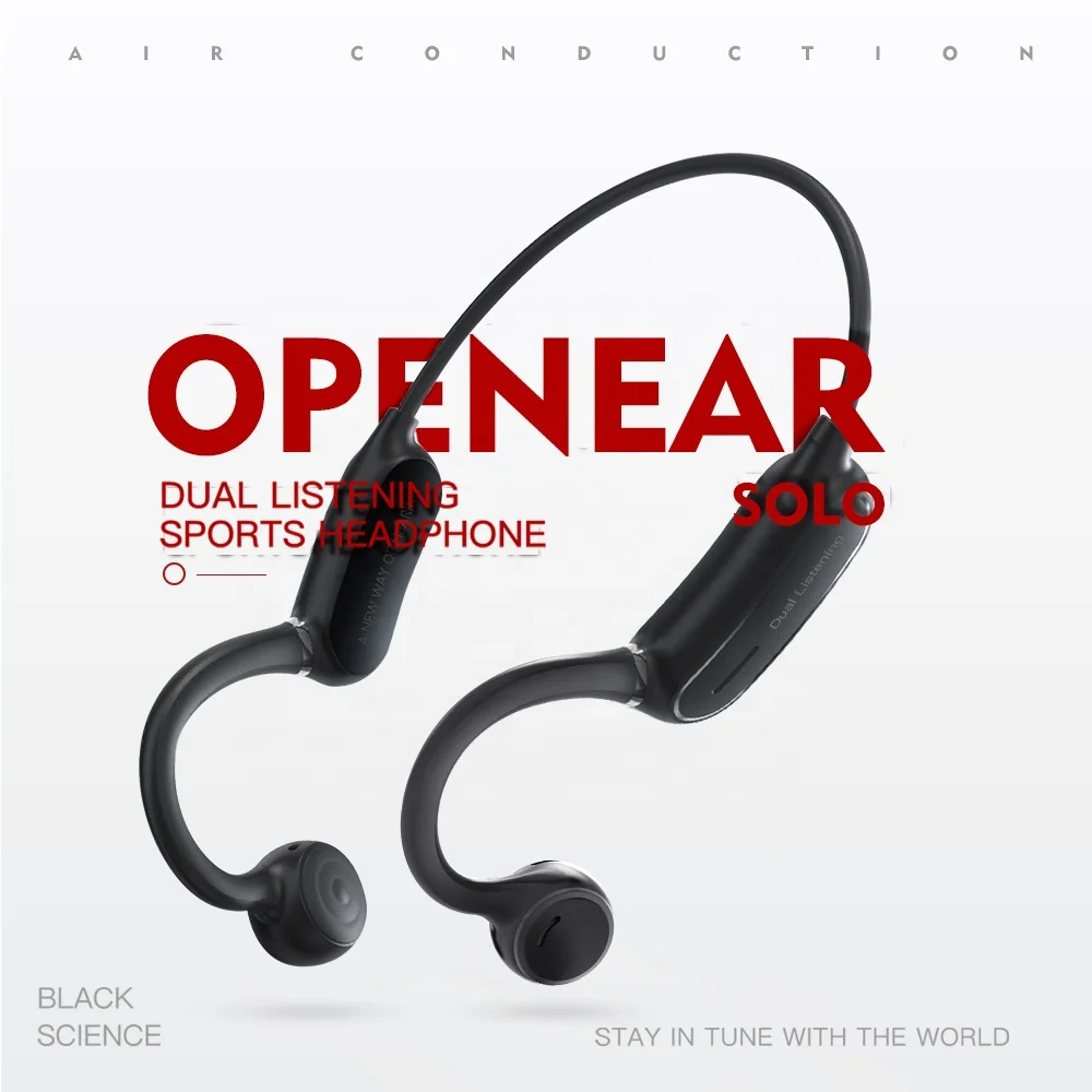 
2019 new open ear bluetooth bone conduction earphones safe for hard of listening sport mobile wireless headphones 